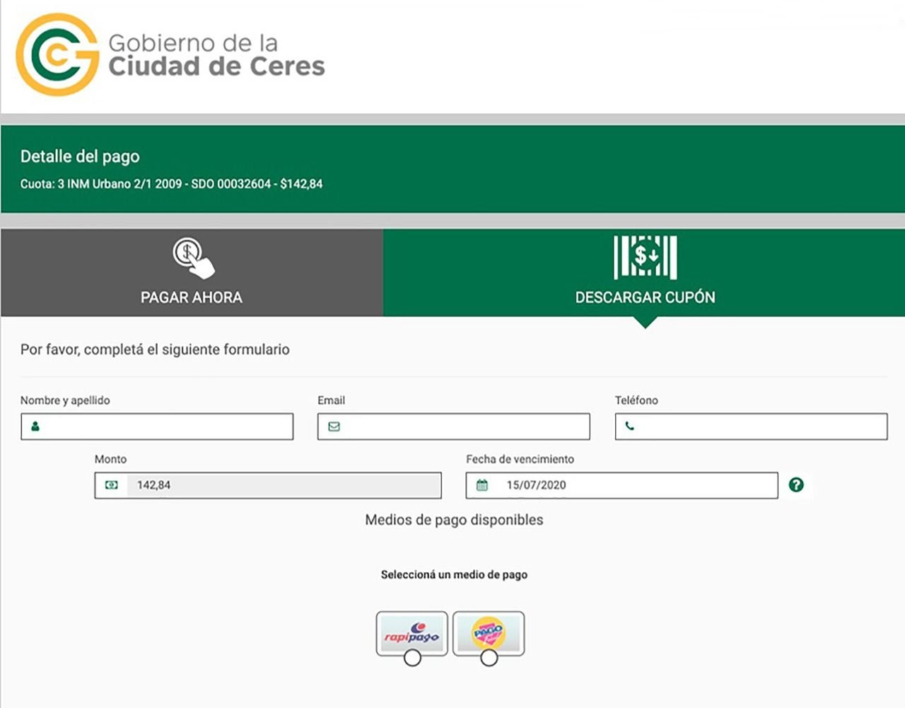 Lee más sobre el artículo El Gobierno de la Ciudad de Ceres habilita nuevos medios de pago para abonar tasas e impuestos municipales