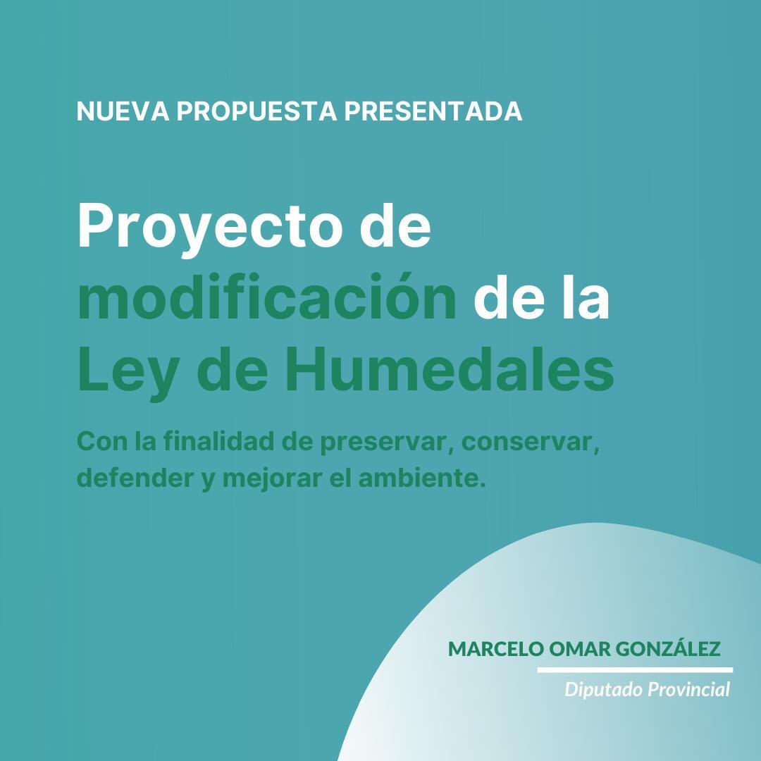 Lee más sobre el artículo Diputado Marcelo Gonzalez: Proyecto de modificación de la Ley de Humedales