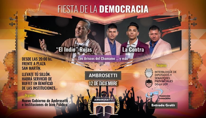 Lee más sobre el artículo Este domingo Ambrosetti abre sus puertas para disfrutar de la “1° Fiesta Regional de la Democracia”