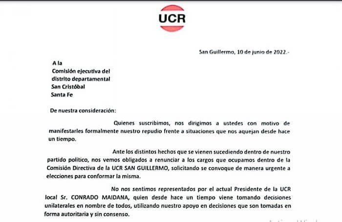 Lee más sobre el artículo Decantación de la UCR San Guillermo por problemas internos