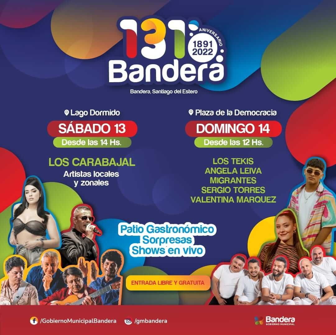 Lee más sobre el artículo Bandera celebrará sus 131 años con un evento musical muy convocante