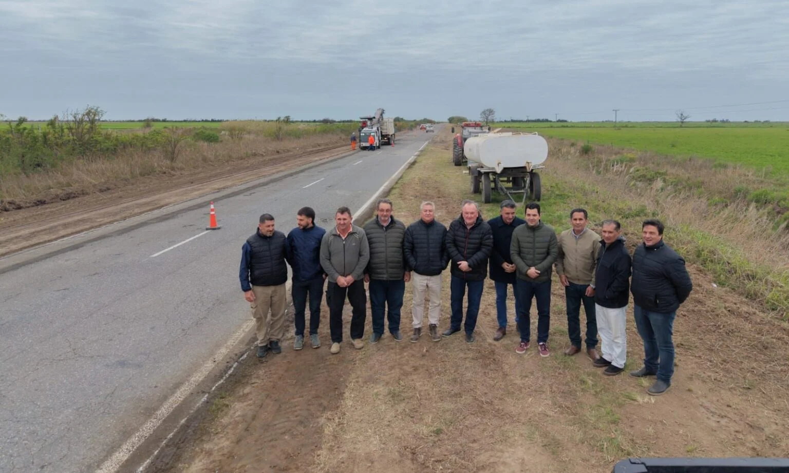El senador Michlig presenció el inicio de la obra de repavimentación de la RP 13 entre Virginia y Capivara